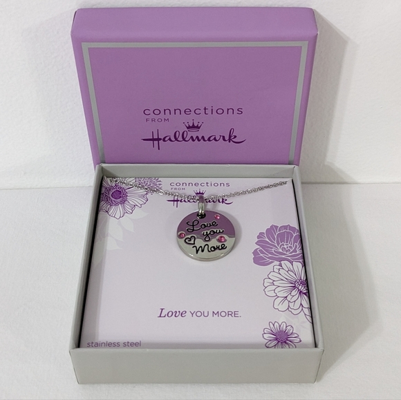 Stainless Steel Love You More Pendant Necklace, New - Picture 3 of 4